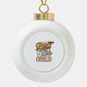 Beste Kinder der Welt Vintage-Familien-Typografie  Keramik Kugel-Ornament