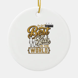 Beste Kinder der Welt Vintage-Familientypografie D Keramik Ornament