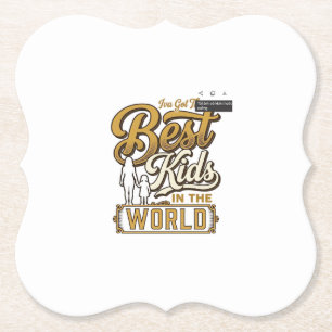 Beste Kinder der Welt Vintage-Familientypografie D Untersetzer
