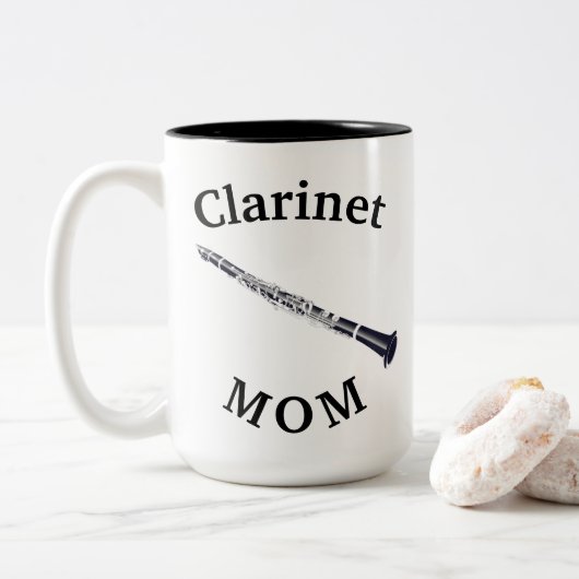 Beste "Klarinette MAMA" jemals! Muttertag Zweifarbige Tasse (Mit Donut)