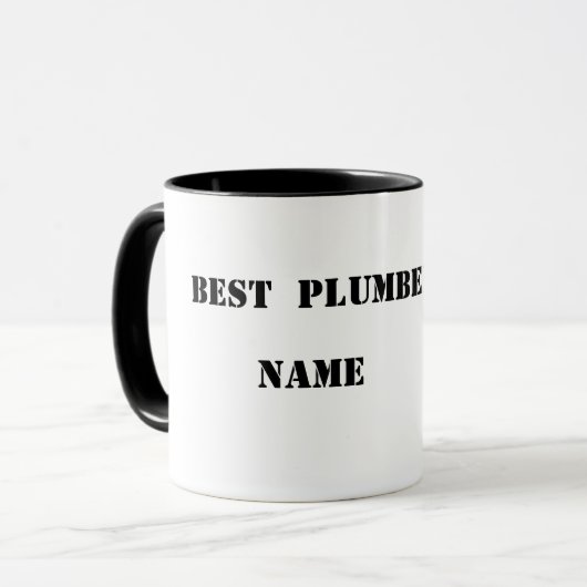 Beste Klempner-Tasse mit schwarzer Silhouette Tasse (Vorderseite Links)