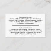 Beste Klimaanlage und Heizung Visitenkarte (Rückseite)