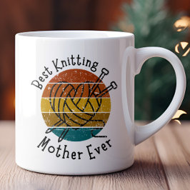 Beste Knetmutter je Retro Sonnenuntergang Hörgarn Kaffeetasse