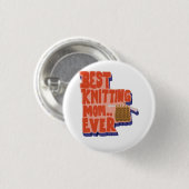 Beste Knittertechnik für Mama je Retro Vintage Typ Button (Vorne & Hinten)