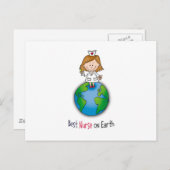 Beste Krankenschwester der Welt - Krankenpflege -  Postkarte (Vorne/Hinten)
