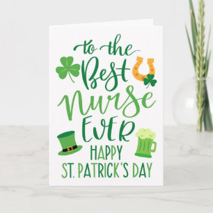 Beste Krankenschwester ever zum St. Patrick's Day Karte