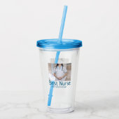 Beste Krankenschwester fügt Bildname Text ärztlich Acryltrinkbecher (Rückseite)