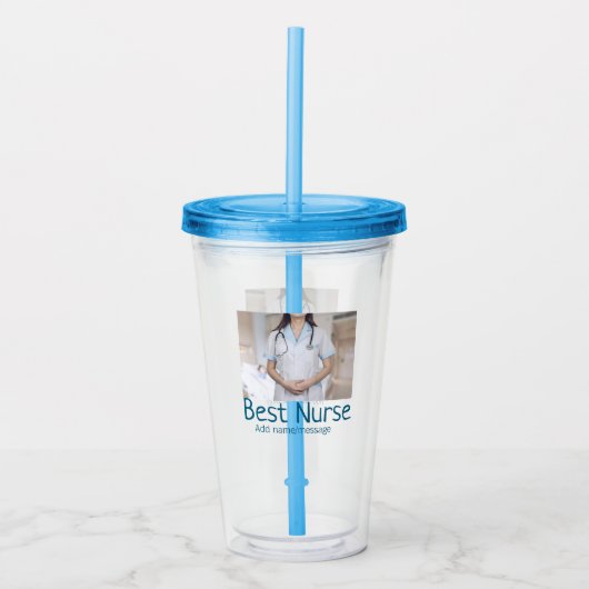 Beste Krankenschwester fügt Bildname Text ärztlich Acryltrinkbecher (Vorderseite)