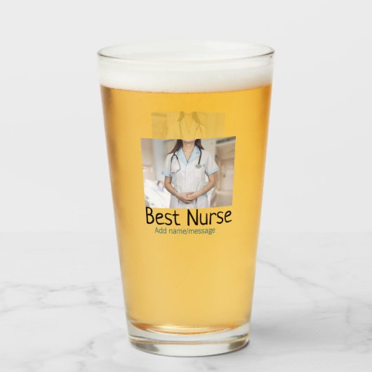 Beste Krankenschwester fügt Bildname Text ärztlich Glas (Vorne (Gefüllt))