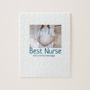 Beste Krankenschwester fügt Bildname Text ärztlich Puzzle