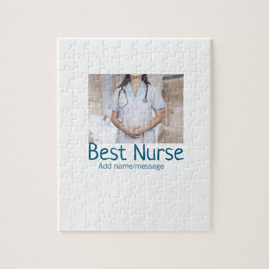 Beste Krankenschwester fügt Bildname Text ärztlich Puzzle (Vertikal)