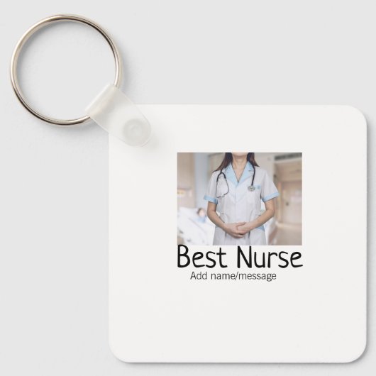 Beste Krankenschwester fügt Bildname Text ärztlich Schlüsselanhänger (Vorderseite)