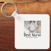Beste Krankenschwester fügt Bildname Text ärztlich Schlüsselanhänger (Vorderseite)