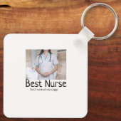 Beste Krankenschwester fügt Bildname Text ärztlich Schlüsselanhänger (Rückseite)
