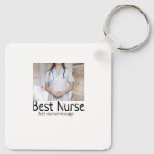 Beste Krankenschwester fügt Bildname Text ärztlich Schlüsselanhänger (Rückseite)