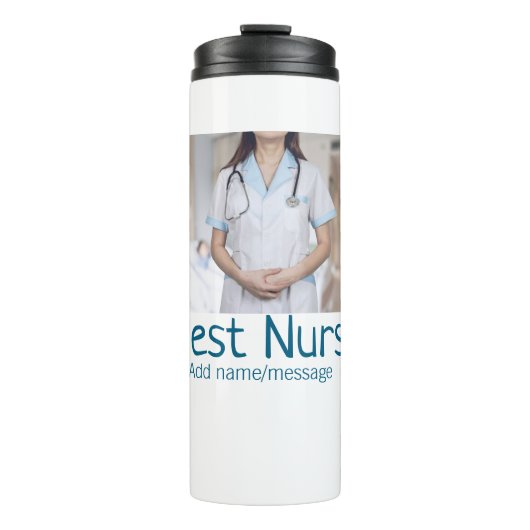 Beste Krankenschwester fügt Bildname Text ärztlich Thermosbecher (Vorderseite)
