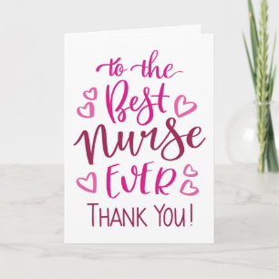 Beste Krankenschwester je Danke Typografie in Pink Karte