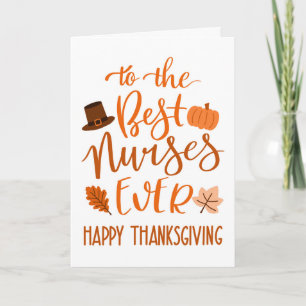 Beste Krankenschwester je Erntedank Tag in Orange Karte