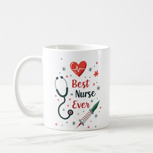 Beste Krankenschwester je - Funny Playful Design Kaffeetasse (Links)