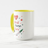 Beste Krankenschwester je - Funny Playful Design Tasse (Vorderseite Links)