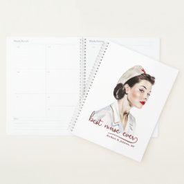 Beste Krankenschwester je Retro Vintag Ihren Namen Planer