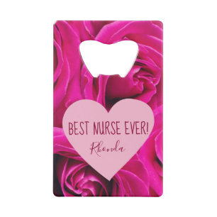 Beste Krankenschwester je rosa Rosen Geldbeutel Flaschenöffner