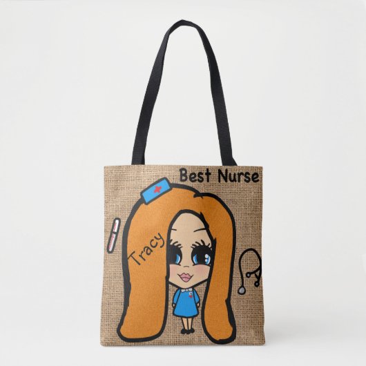 Beste Krankenschwester Tasche - Personalisierter K (Vorderseite)