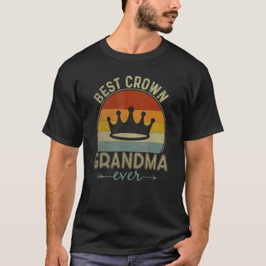 Beste Krone Oma je Retro Muttertag T-Shirt (Vorderseite)