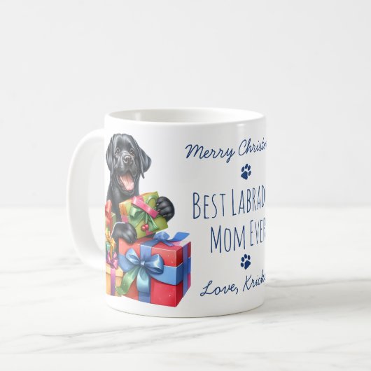 Beste Labrador-Mama Ever Mercury Black Lab Kaffeetasse (Vorderseite Links)