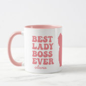 Beste Lady Boss je Retro Rosa Individuelle Name Ta Tasse (Links)