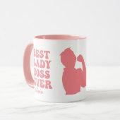 Beste Lady Boss je Retro Rosa Individuelle Name Ta Tasse (Vorderseite Links)