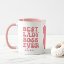 Beste Lady Boss je Retro Rosa Individuelle Name Ta