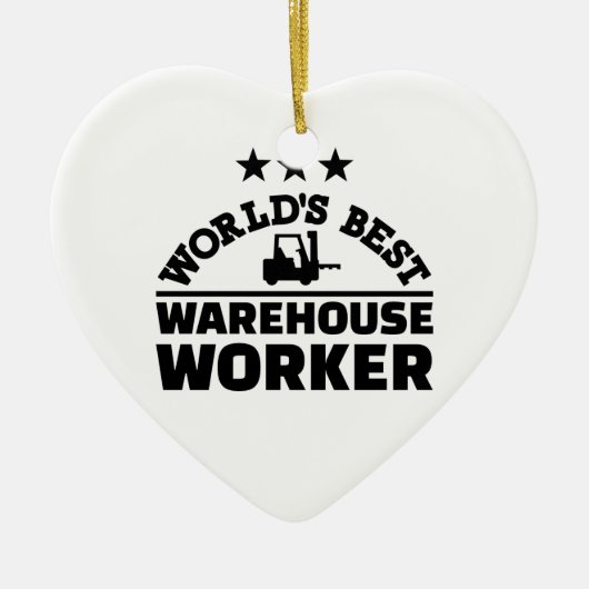 Beste Lagerarbeitskraft der Welt Keramikornament (Vorne)
