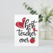 Beste Lehrer für Typografie Postkarte (Stehend Vorderseite)