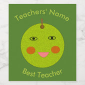 Beste Lehrer Happy Apple Custom Bottle Labels Weinetikett (Einzelnes Label)