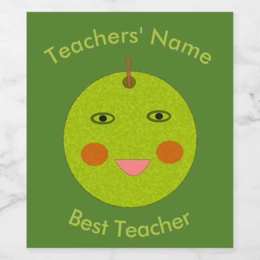 Beste Lehrer Happy Apple Custom Bottle Labels Weinetikett (Einzelnes Label)