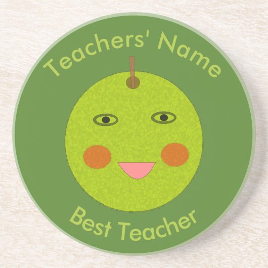 Beste Lehrer Happy Apple Untersetzer (Vorne)