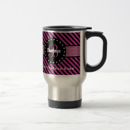 Beste LEHRER Monogramm-Rosa-Tupfen-Streifen V03 Reisebecher