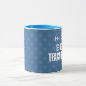 Beste Lehrer-überhaupt blaue Tupfen Tasse (Zentrum)