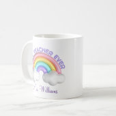 beste Lehrerin aller Zeiten, bunter Regenbogen per Kaffeetasse (Vorderseite Links)