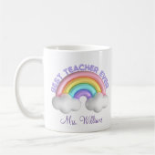 beste Lehrerin aller Zeiten, bunter Regenbogen per Kaffeetasse (Links)