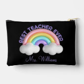 beste Lehrerin aller Zeiten, niedlicher farbiger R Zubehörtasche (Rückseite)