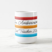 Beste Lehrerin Blaue rote Gelbe Stifte Kaffeetasse (Mittel)
