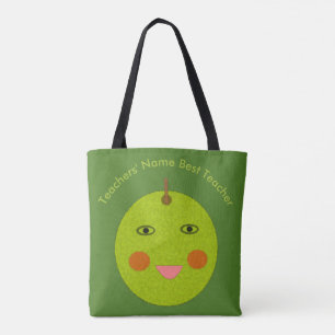 Beste Lehrerin glückliche Apple Custom Tote Bag Tasche