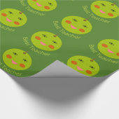 Beste Lehrerin Happy Apple Wrapping Paper Geschenkpapier (Ecke)