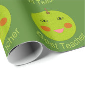 Beste Lehrerin Happy Apple Wrapping Paper Geschenkpapier (Rolleneckpunkt)