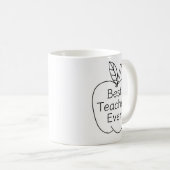 Beste Lehrerin je Apple-Kontur Kaffeetasse (VorderseiteRechts)