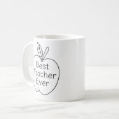 Beste Lehrerin je Apple-Kontur Kaffeetasse (Vorderseite Links)
