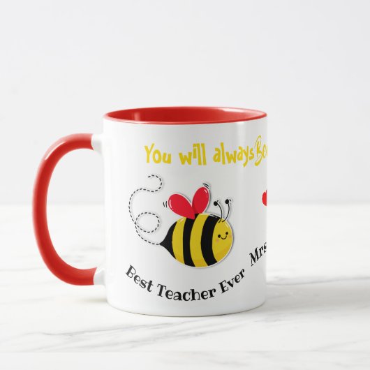Beste Lehrerin je Bienelehrer Geschenk Honigbiene Tasse (Links)