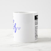 Beste Lehrerin je blau + Essbare Nährwertangaben, Jumbo-Tasse (Vorderseite)